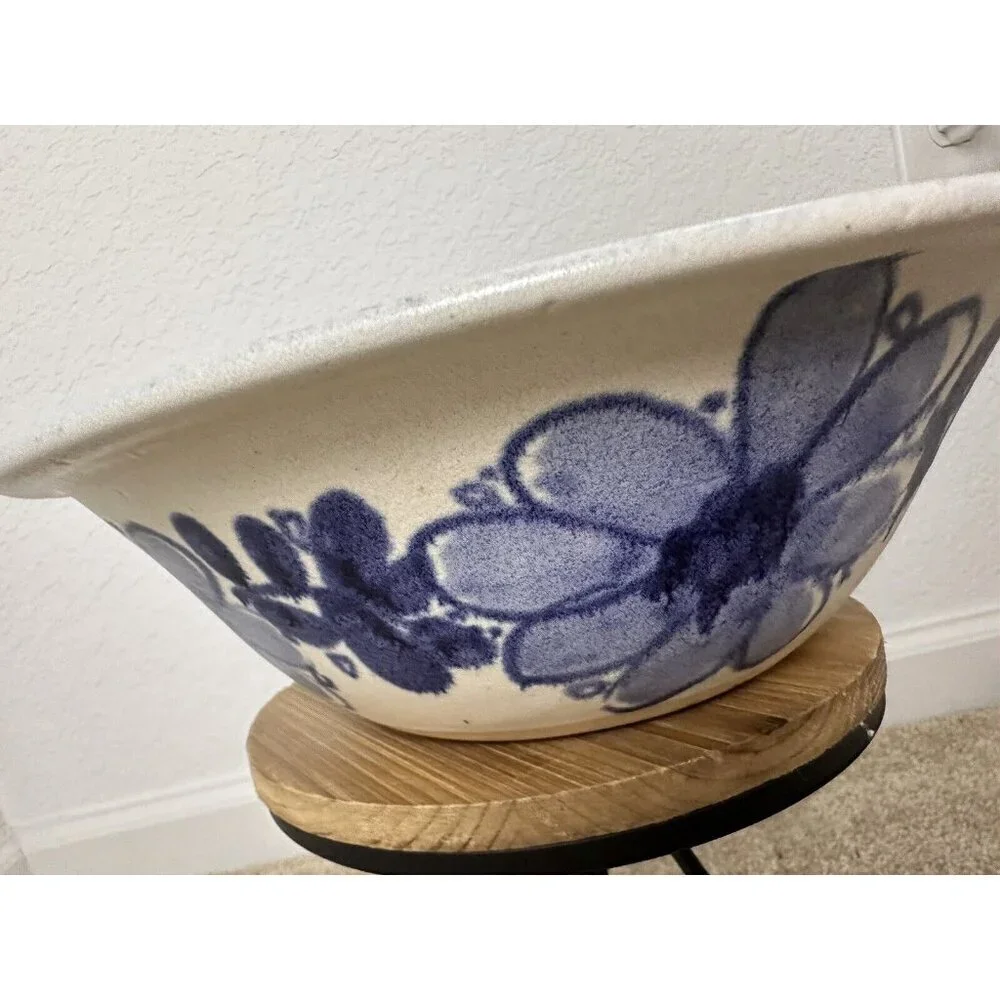Vintage Rob Bartee 1996 Pottery‎ Large Bowl Floral